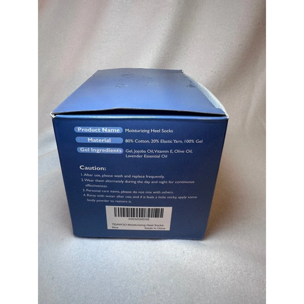Teawoo Moisturizing Heel Socks Cracked Heel‎ Relief Repair 6 Pairs Hydrating Gel